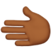 🫲🏾 leftwards hand: medium-dark skin tone display on Apple